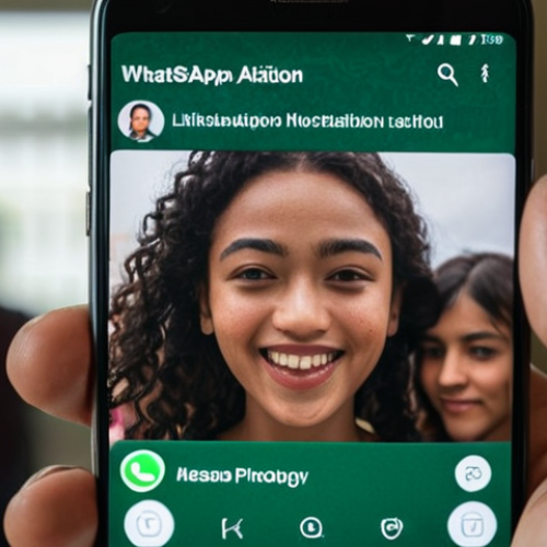Home 15 **Close-up of a smartphone displaying a WhatsApp message notification with a blurred background showing diverse people connecting. Emphasize the personal and trusted nature of dark social sharing.**