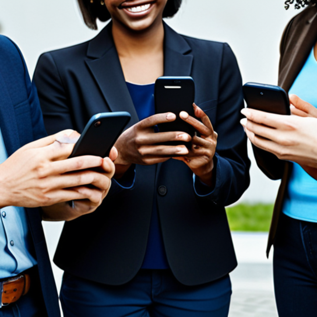 Dark Social Community**

"A group of diverse, fully clothed individuals, appropriate attire, engaged in a lively online discussion via a messaging app on their smartphones, safe for work, professional setting, modern and clean interface on the phones, showing positive and friendly interactions, perfect anatomy, correct proportions, family-friendly, high quality, well-formed hands, natural pose."

**