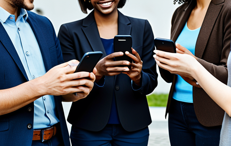 Dark Social Community**

"A group of diverse, fully clothed individuals, appropriate attire, engaged in a lively online discussion via a messaging app on their smartphones, safe for work, professional setting, modern and clean interface on the phones, showing positive and friendly interactions, perfect anatomy, correct proportions, family-friendly, high quality, well-formed hands, natural pose."

**