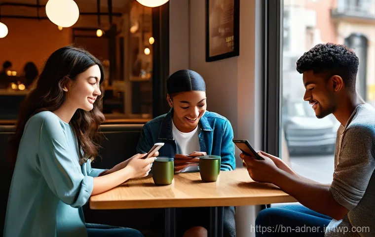 다크 소셜 마케팅 전략의 변화 예측 - **Prompt:** A diverse group of young adults (early 20s to early 30s), dressed in modern, casual, and...