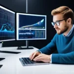 다크 소셜에서의 트렌드 예측 방법 - **Prompt:** A young, focused data analyst, wearing smart casual attire (jeans and a comfortable swea...