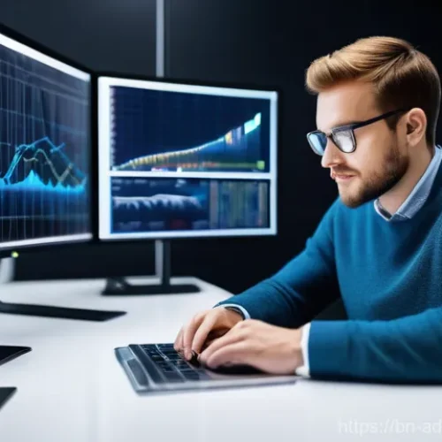 다크 소셜에서의 트렌드 예측 방법 - **Prompt:** A young, focused data analyst, wearing smart casual attire (jeans and a comfortable swea...