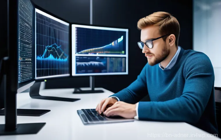 다크 소셜에서의 트렌드 예측 방법 - **Prompt:** A young, focused data analyst, wearing smart casual attire (jeans and a comfortable swea...