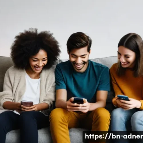 다크 소셜의 시장 동향 분석 - **Prompt 1: The Power of Private Recommendations**
    "A diverse group of three young adults, casua...