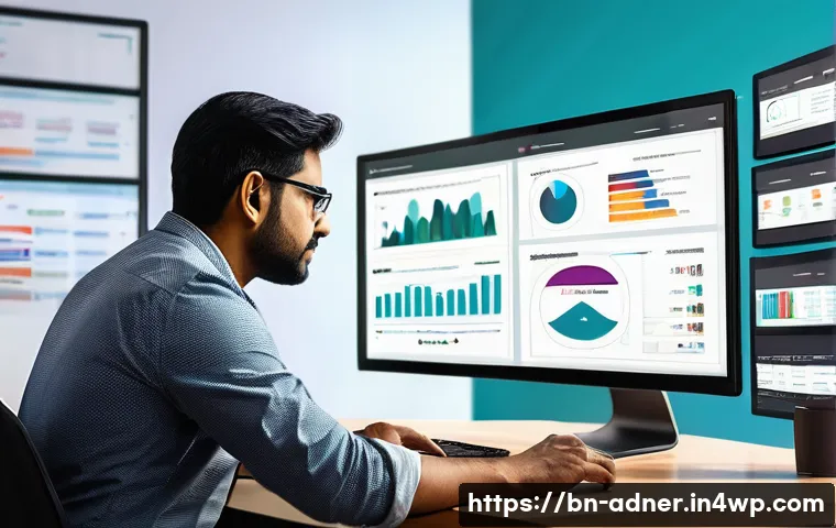 다크 소셜 마케팅의 ROI 측정 방법 - A detailed digital illustration of a Bengali business owner analyzing dark social marketing data on ...